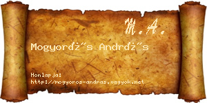 Mogyorós András névjegykártya